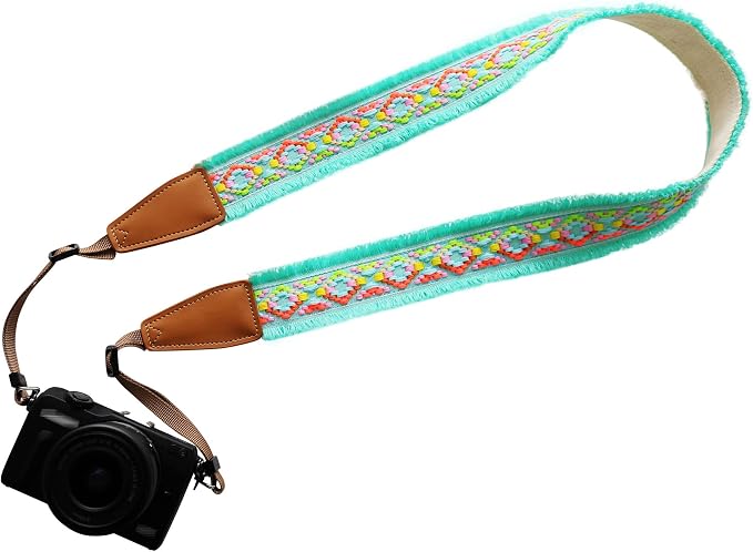 Original Design Personalized Adjustable Camera Strap Mint Green Tassel by Unknown