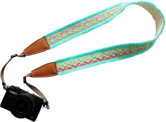 Original Design Personalized Adjustable Camera Strap Mint Green Tassel by Unknown