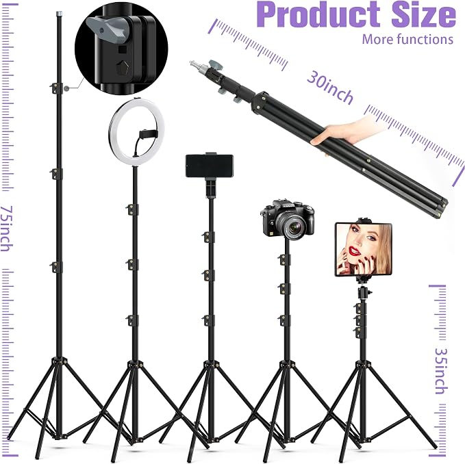 22"Ring Light with Stand, Ring Light Tripod - Image 6