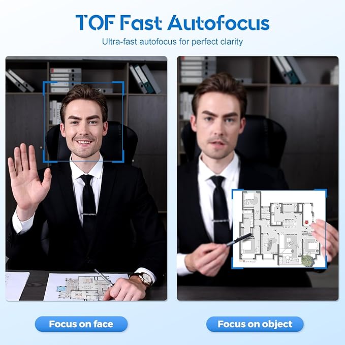 4K Webcam with Ring Light Web Cam 4K Autofocus with TOF Computer Camera 1080P - Image 4