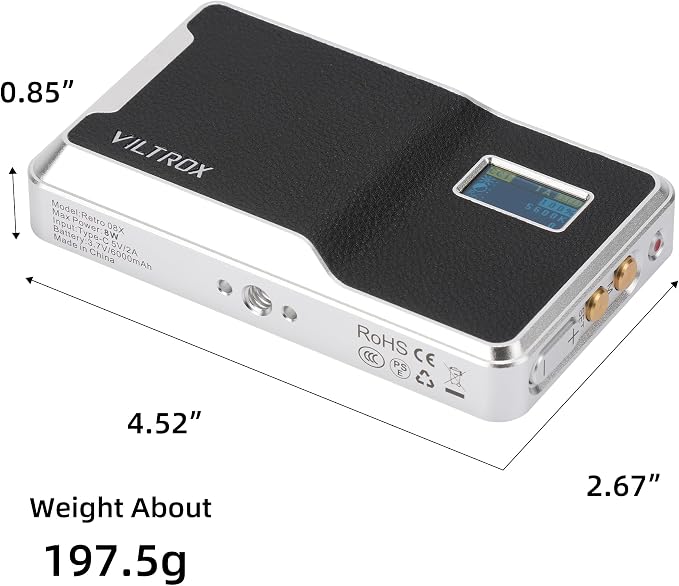 VILTROX 6000mAh On Camera LED Light, APP Control RGB Video Light, All Metal RGB - Image 8