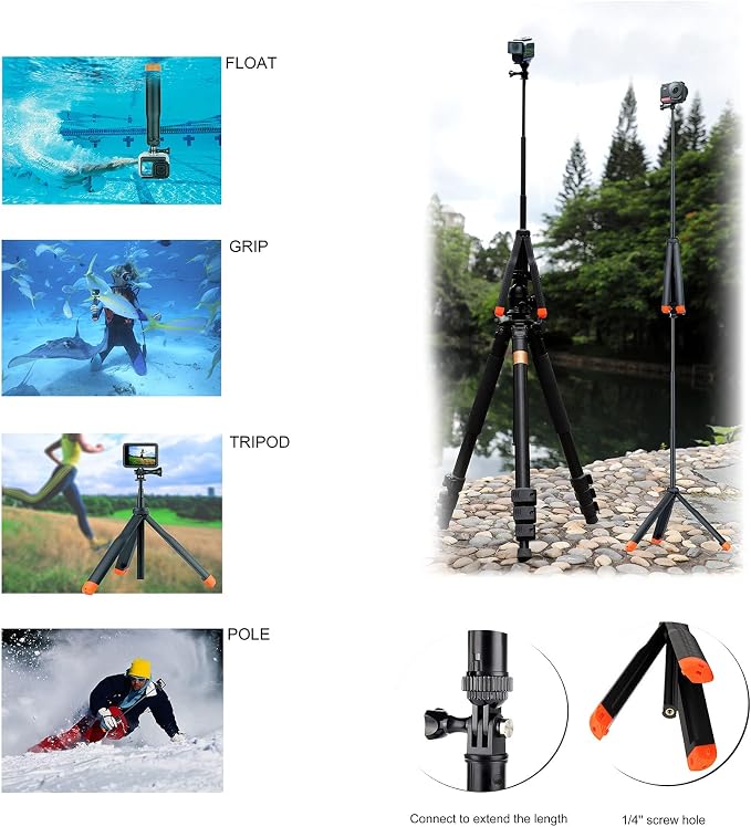 Floating Selfie Stick for GoPro Hero 13 12 11 10 9 8 Mini Max Fusion Session - Image 5