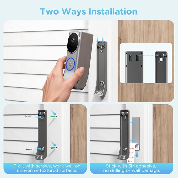 Wireless Battery Video Doorbell Dual Camera 1080P - Image 6