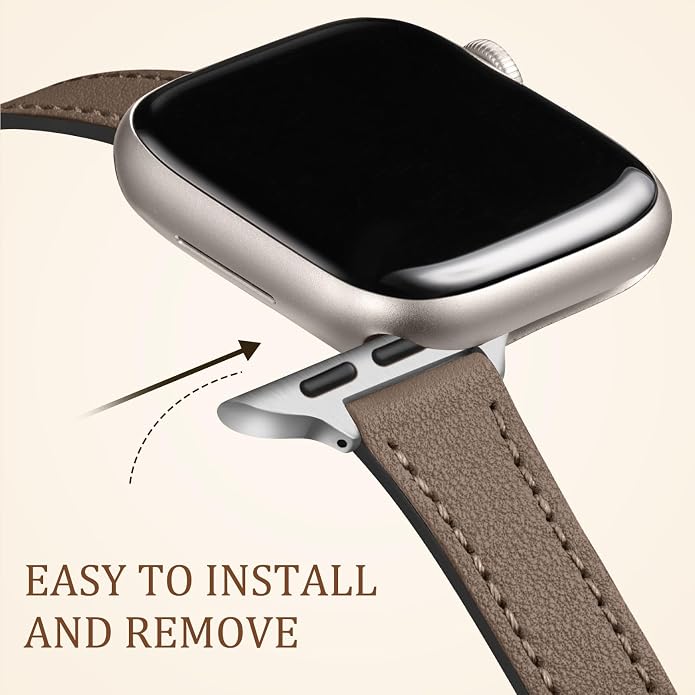 Charlam Slim Leather Band Compatible - Image 4
