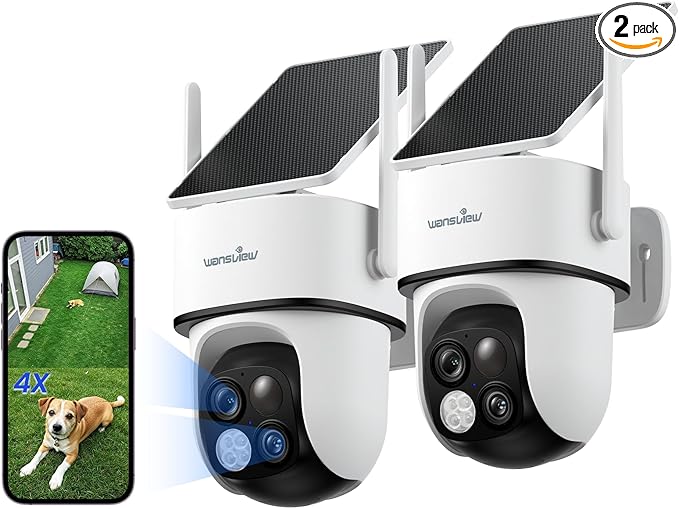 wansview Security Cameras Wireless Outdoor-2K Dual Lens Home Security Cameras by Wansview