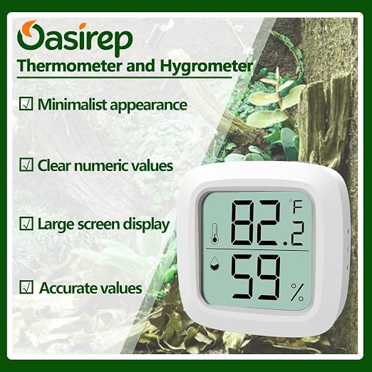 2-Pack Reptile Thermometer and Hygrometer – LCD Digital Temp & Humidity Monitor - Image 3