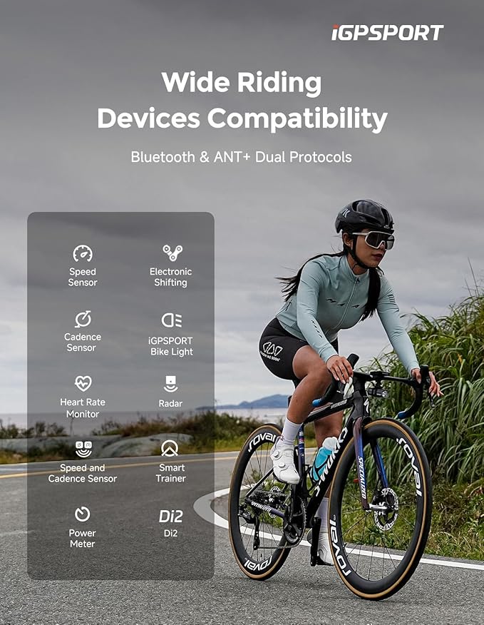 iGPSPORT BSC200S GPS Bike Computer, Wireless Route Navigation 2.4'' Screen - Image 6