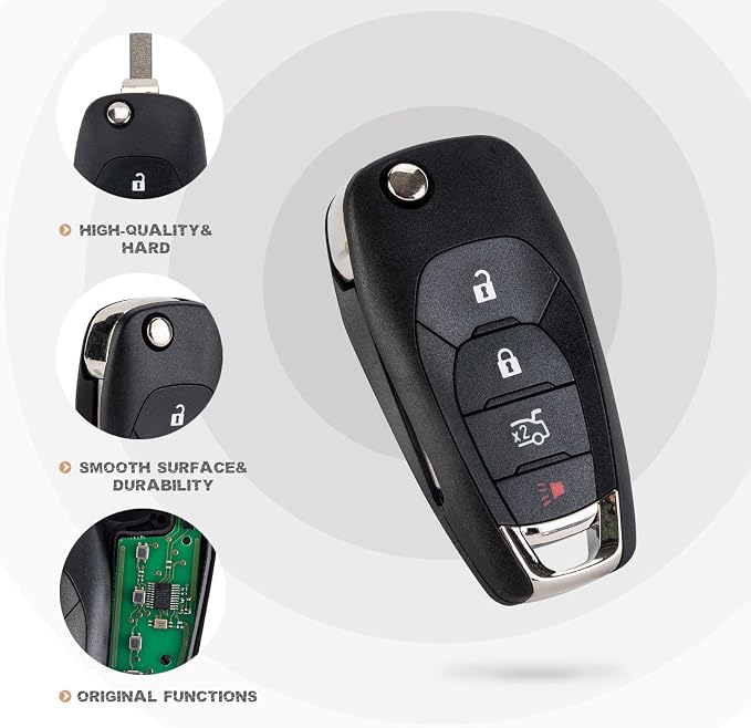 Flip Car Key Fob for 2016/2017/2018/2019 Cruze XL8 Systems Only Keyless Entry - Image 6