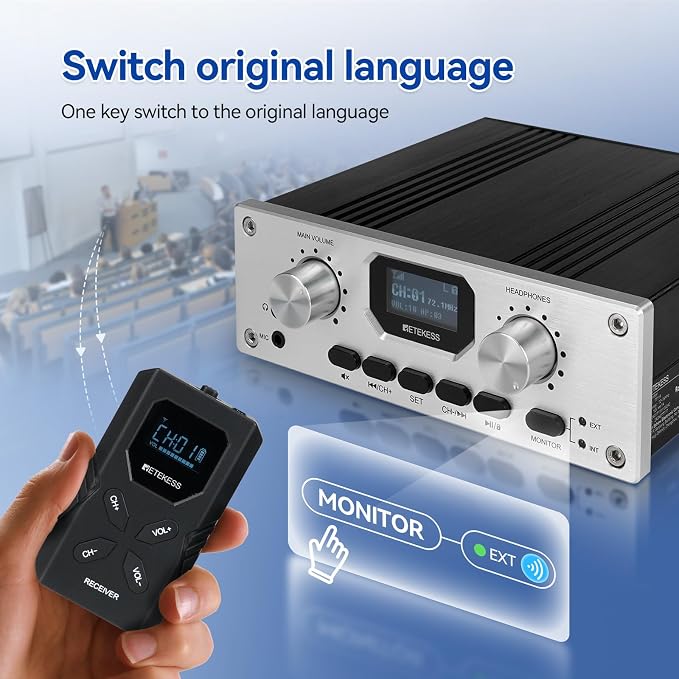Retekess TT119 Assistive Listening System, Church Translation System - Image 3