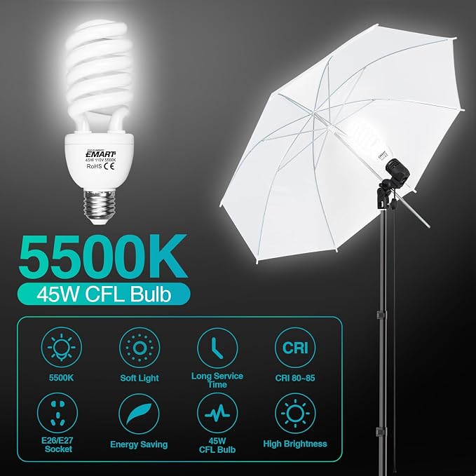 EMART 6.5x10ft Backdrop Support System, Professional Photography Lighting Kit - Image 3