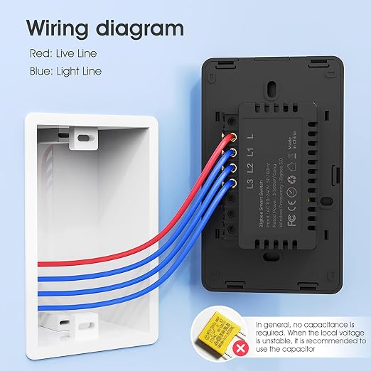 Zigbee Smart Touch Wall Light Switch, Requires ZigBee Hub, No Neutral Wire - Image 7