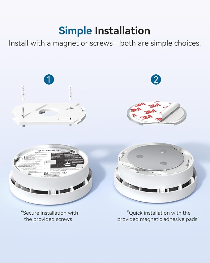 SITERWELL Smoke Detector, Smoke Detector 10 Year Battery - Image 6