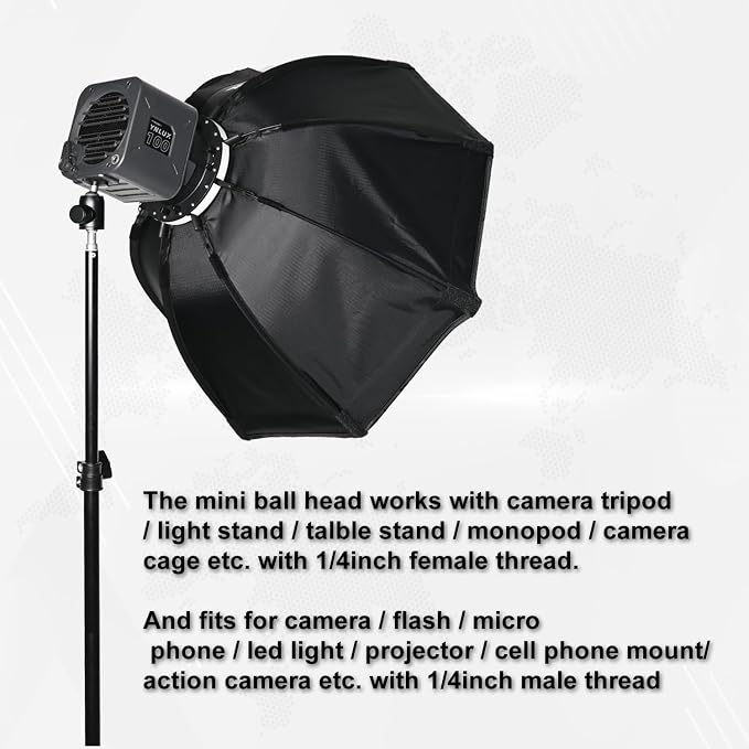 SIOTI Tripod Swivel Mini Ball Head, - Image 2