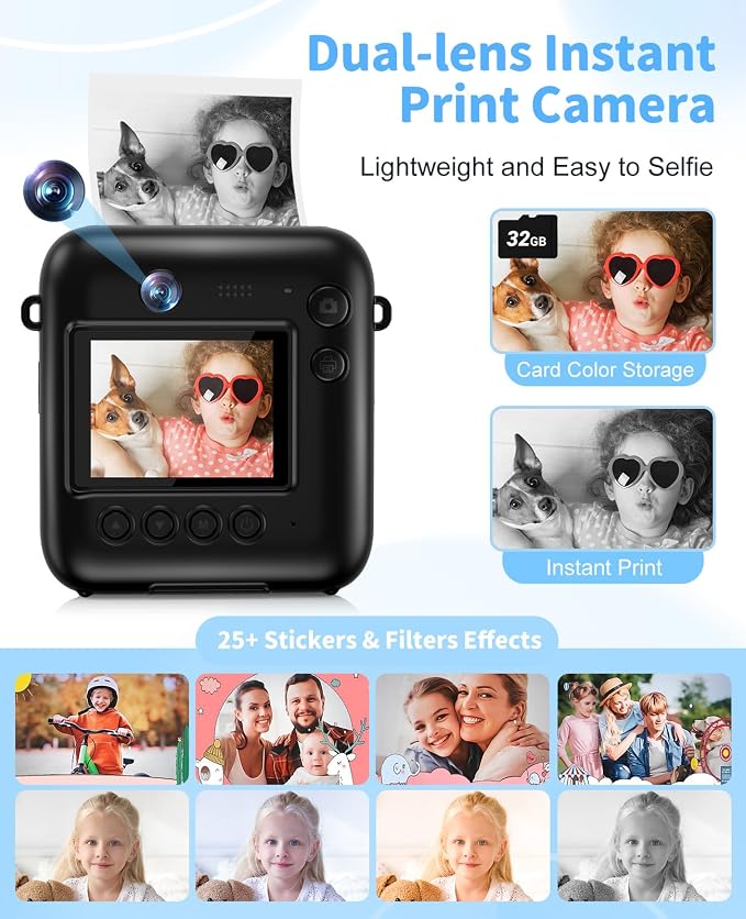 Kids Camera Instant Print, 48MP Dual-Lens Digital Camera - Image 3