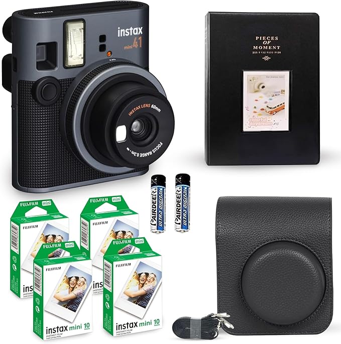 Fujifilm Instax Mini 41 Instant Camera Vintage Black. + Fujifilm Value Pack + by FUJIFILM