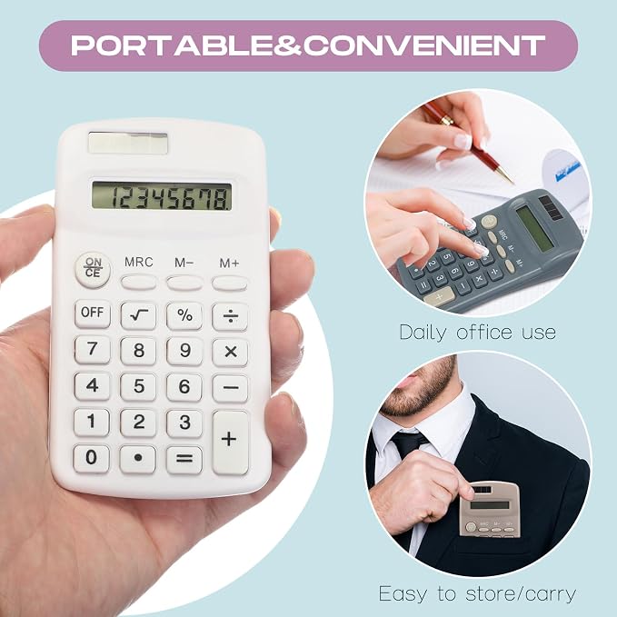 30 Pack Pocket Calculator Small Battery Powered Bulk Mini Size 4 Function Hand - Image 5