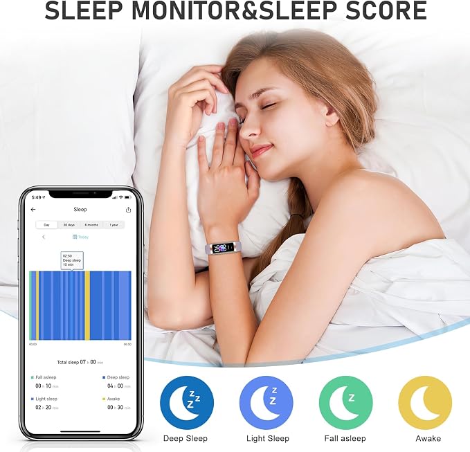 Fitness Tracker with 24/7Heart Rate, Blood Pressure, Sleep Tracking, Activity - Image 3