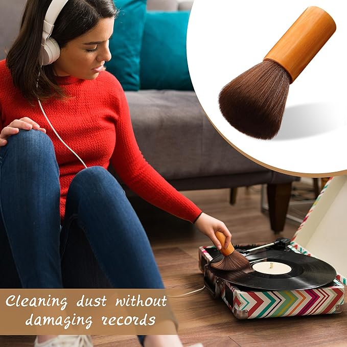 Ziliny 3 Pcs Vinyl Record Cleaning Brush Wooden Anti Static Dust Record Vinyl - Image 6