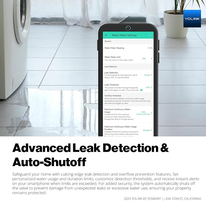 NSF Certified YoLink FlowSmart All-in-One Smart Water Meter & Auto Shutoff - Image 3