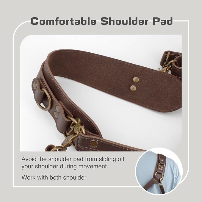 Leather Camera Harness for 1 Camera, Single Camera Strap for Photographers - Image 5