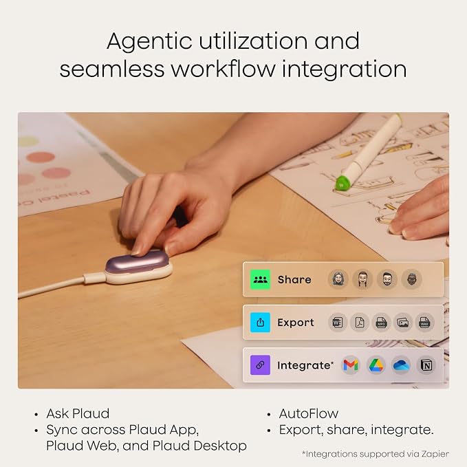 Plaud NotePin S AI Voice Recorder, Wearable AI Notetaker, AI Transcribe & - Image 8