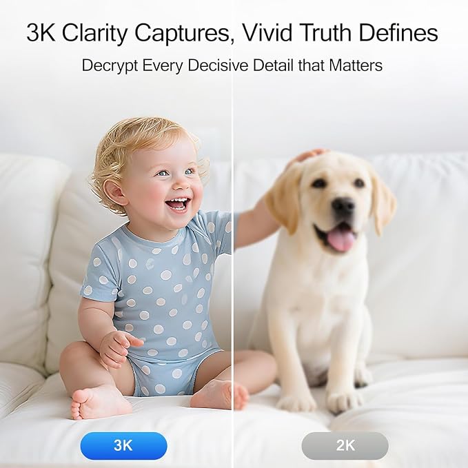 Upgraded 3K Security Camera Indoor, Free Time Lapse, AI Tracking & Face ID - Image 4