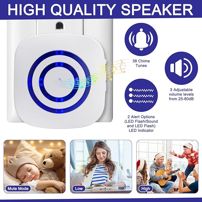 Mimorou Motion Sensor Alarm Wireless Driveway Alarm Indoor Home Motion Detector - Image 4