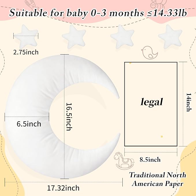 IGMaryBox Baby Moon Star Pillow Newborn Posing Pillow Newborn Photography - Image 2