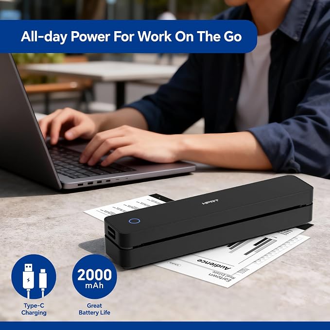 HPRT Portable Thermal Printer-Inkless Printer, Supports Thermal Paper&Labels - Image 3