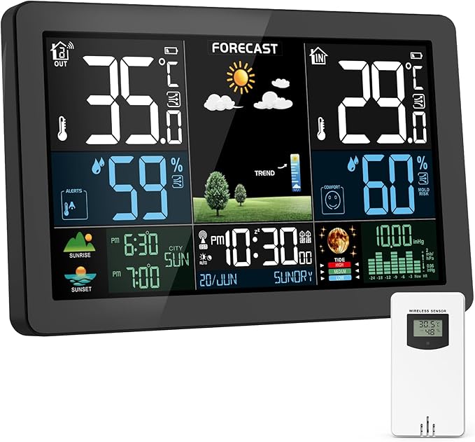 Weather Station Wireless Indoor Outdoor, Thermometer Wireless by Brataste