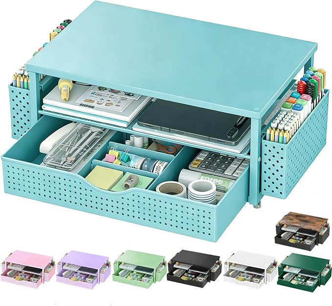 Spacrea Desk Organizer and Accessories, Computer Monitor Stand Riser by Spacrea