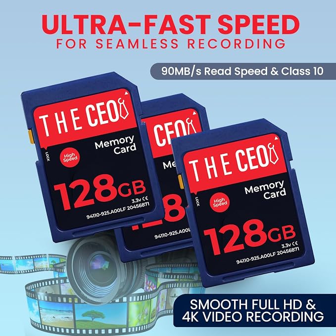 THE CEO SD Card for Camera 128GB Class 10 Memory Card UHS-I Compatible - Image 3