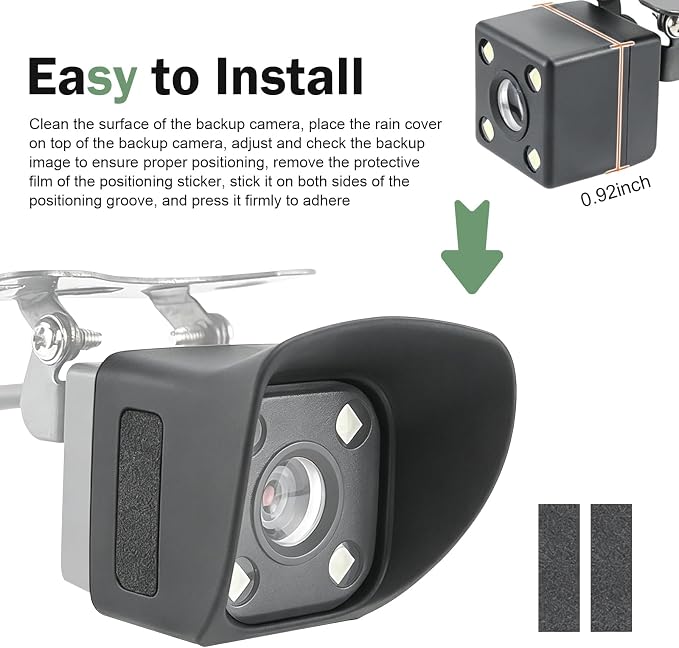 Car Backup Camera Rain Shield, Anti-glare Anti-rain Backup Camera Cover - Image 6