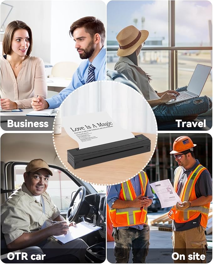 Portable Printer Wireless for Travel, D80 Thermal Printer, Inkless Printers - Image 5