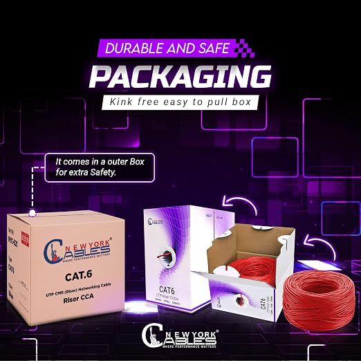 NewYork Cables | Cat6 Ethernet Cable 1000ft | Bulk Riser 23AWG, UTP 4 Pairs - Image 6