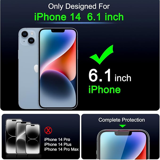 IMBZBK 3 Pack Screen Protector for iPhone 14 Tempered Glass - Image 2
