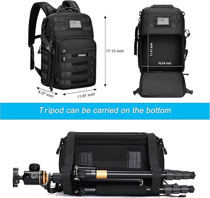 MOSISO Camera Backpack, DSLR/SLR/Mirrorless Tactical Camera Bag Case - Image 4