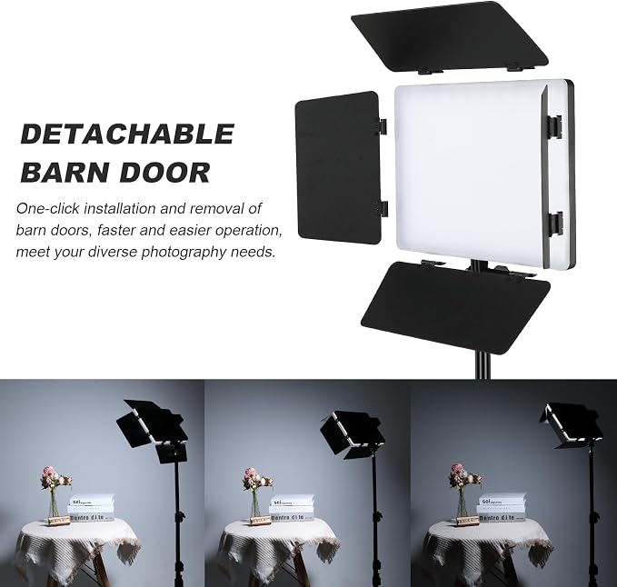 2Pack LED Video Light Kit with Barn Door, 12.6" Panel Bi-Color 280 LED Beads - Image 4