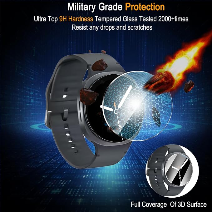 SiHPuoy 4 Pack for Samsung Galaxy Watch 8 Screen Protector 44mm Tempered Glass - Image 5