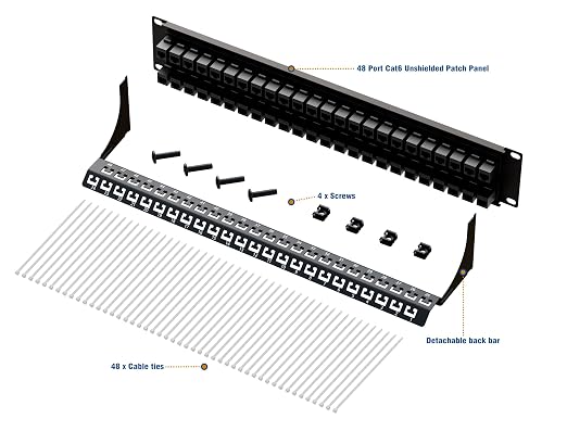 iwillink 10Gbps Cat6A Patch Panel 48 Port, 2U Keystone Patch Panel UTP 19-Inch - Image 5