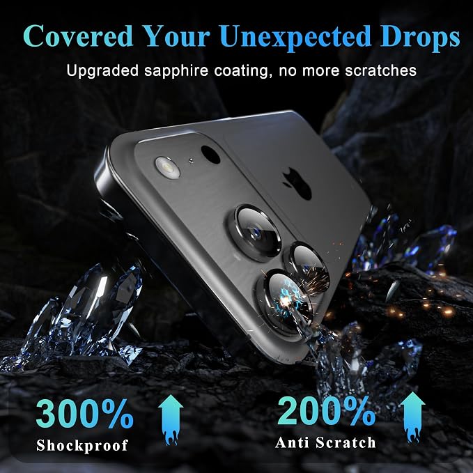 YWXTW Camera Lens Protector for iPhone 17 Pro/iPhone 17 Pro Max, Tempered Glass - Image 3
