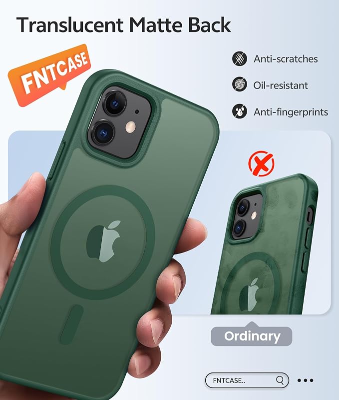 FNTCASE for iPhone 13 Mini Case: for iPhone 12 Mini Case Translucent Matte - Image 6