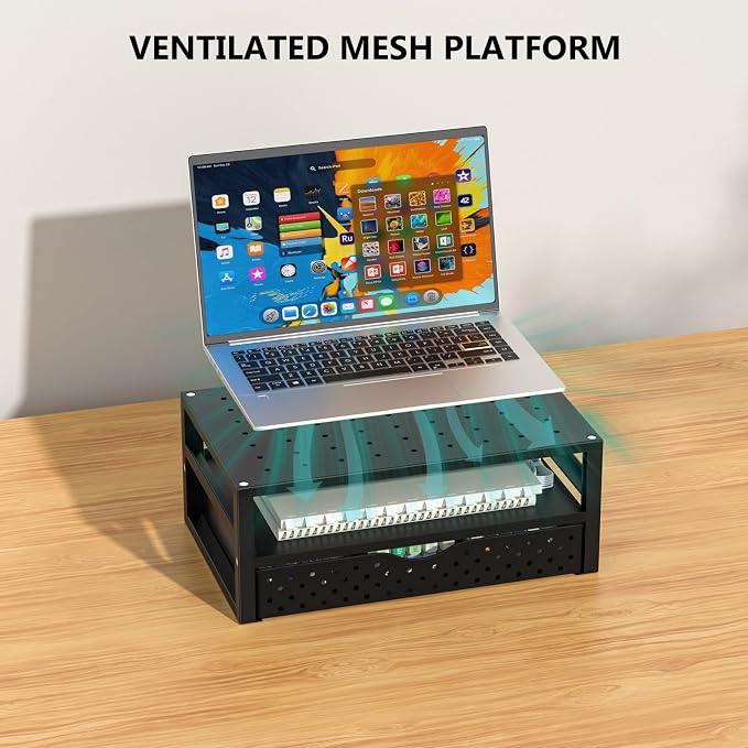 WALI Monitor Stand Riser with Drawer, Desk Organizers and Accessories - Image 4