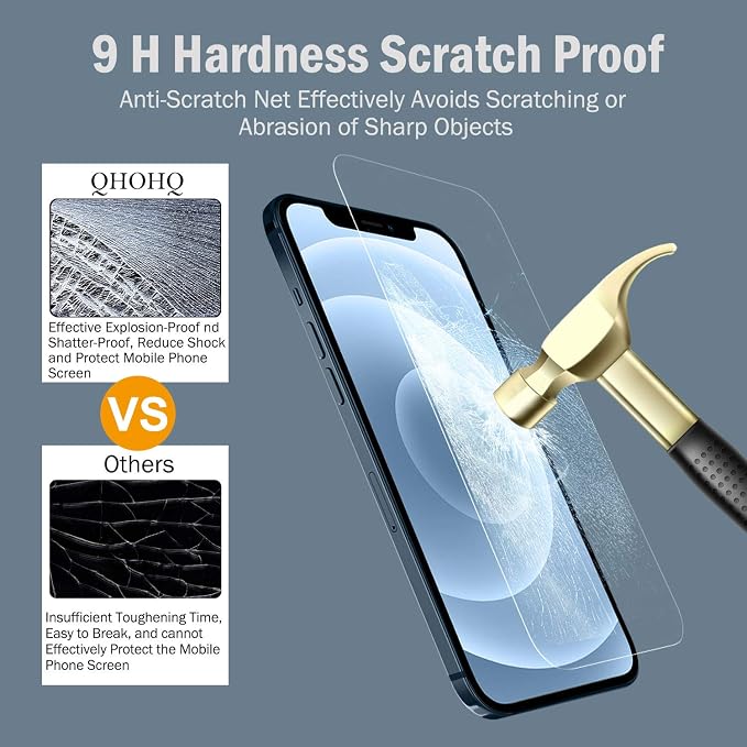 QHOHQ 3 Pack Screen Protector for iPhone 12 Pro Max 6.7" - Image 5