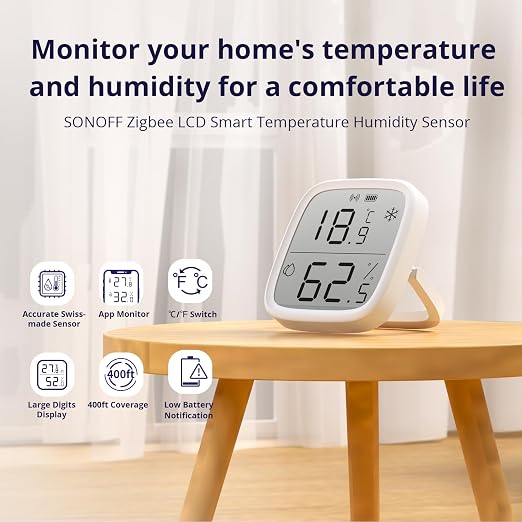 SONOFF Zigbee Indoor Temperature Humidity Sensor, SNZB-02D LCD Zigbee - Image 2