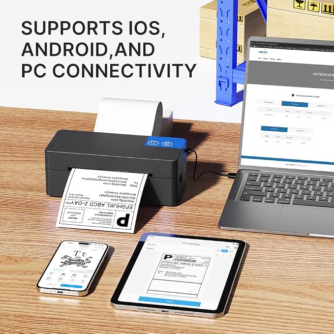 Bluetooth Thermal Shipping Label Printer, 4x6 Portable Thermal Label Printer - Image 3