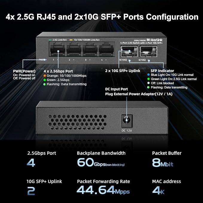 MokerLink 4 Port 2.5G Ethernet Switch - Image 4