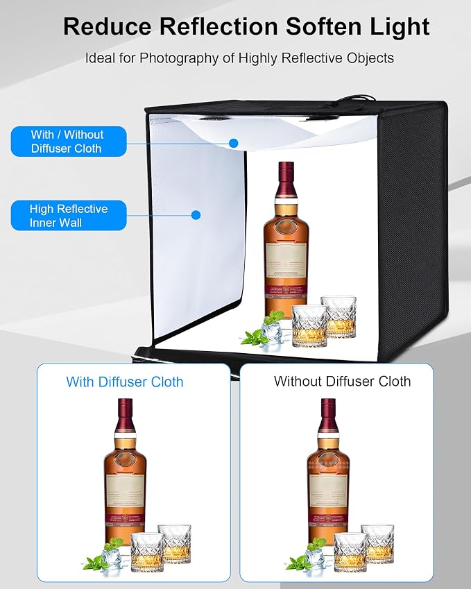 PULUZ Light Box Photography, 24x24 inch Large Photo Studio Light Box, - Image 3