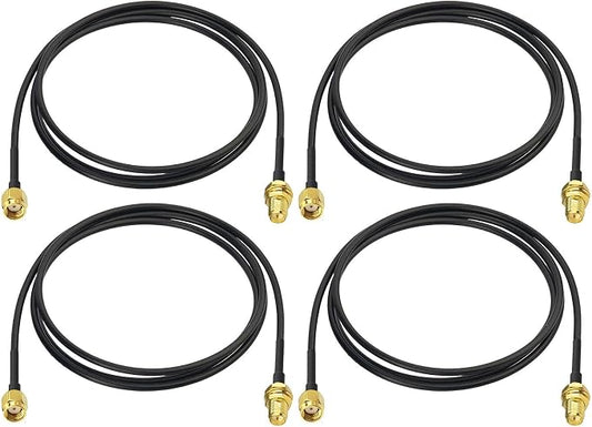 Bingfu WiFi Antenna Extension Cable 4-Pack RP-SMA Male to RP-SMA Female by Bingfu-AntennasConnectivity