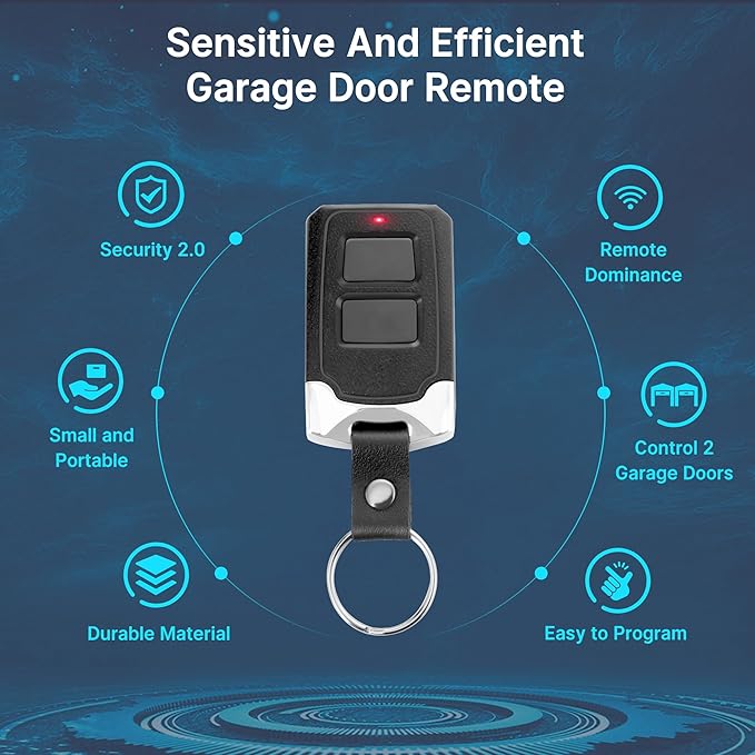 2 for Chamberlain LiftMaster Craftsman Garage Door Opener Remote Keychain | - Image 2
